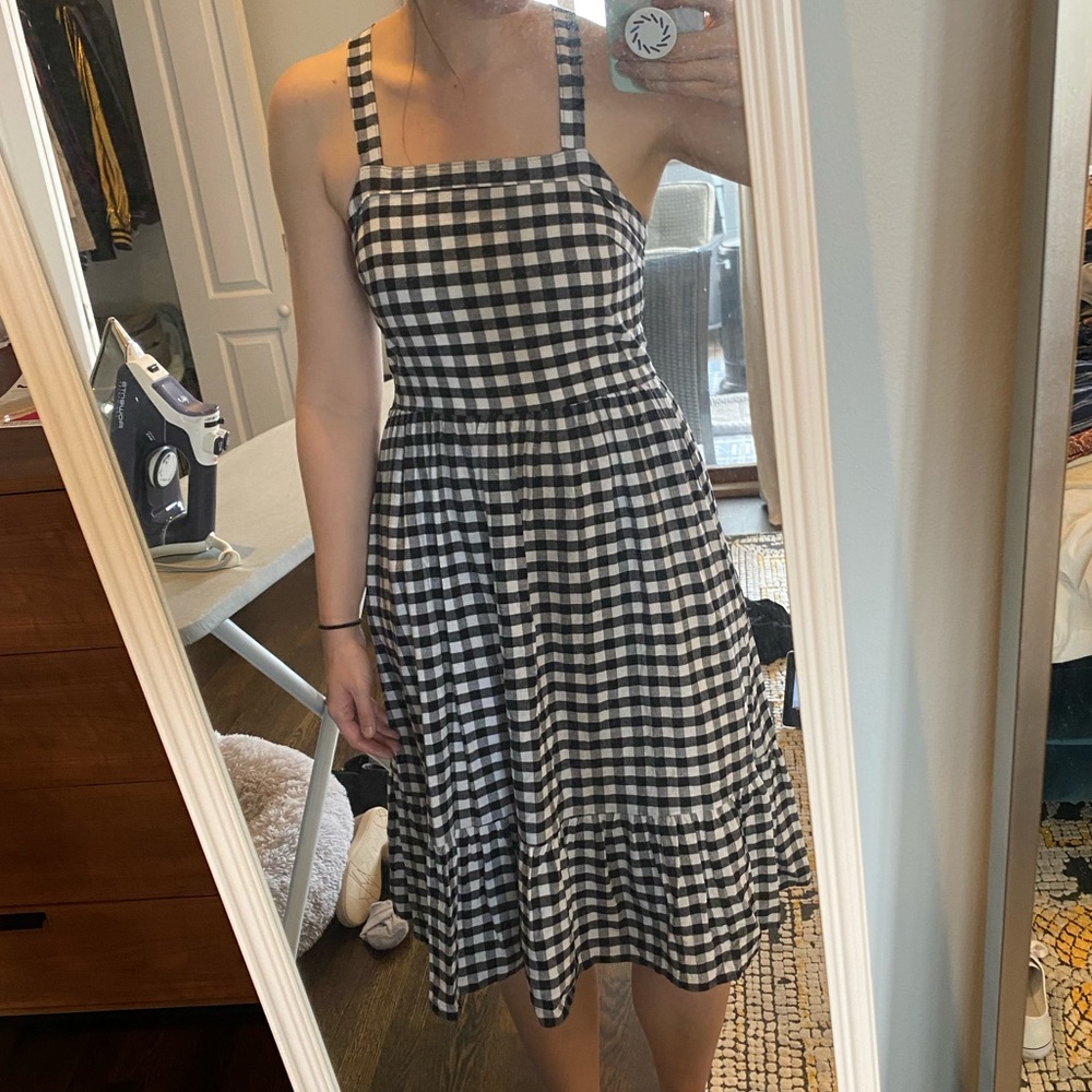 Loft checkered midi dress